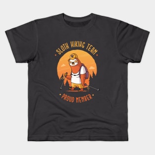 Sloth Hiking Team Proud Member Kids T-Shirt